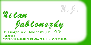 milan jablonszky business card